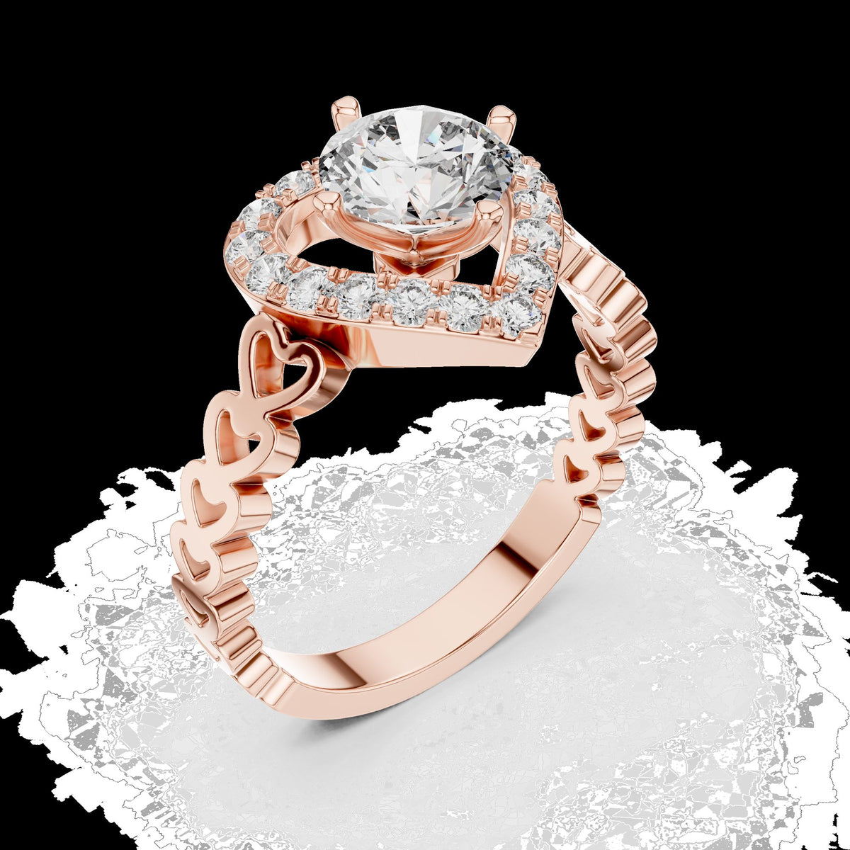 Lab-Grown Diamond Ring LR-0095 in white metal