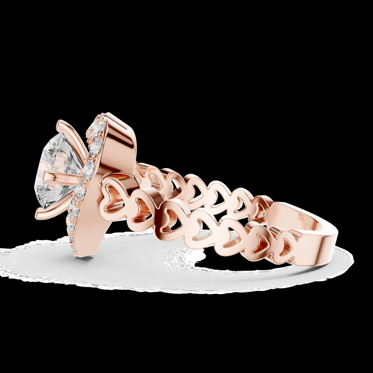 Lab-Grown Diamond Ring LR-0095 in yellow metal