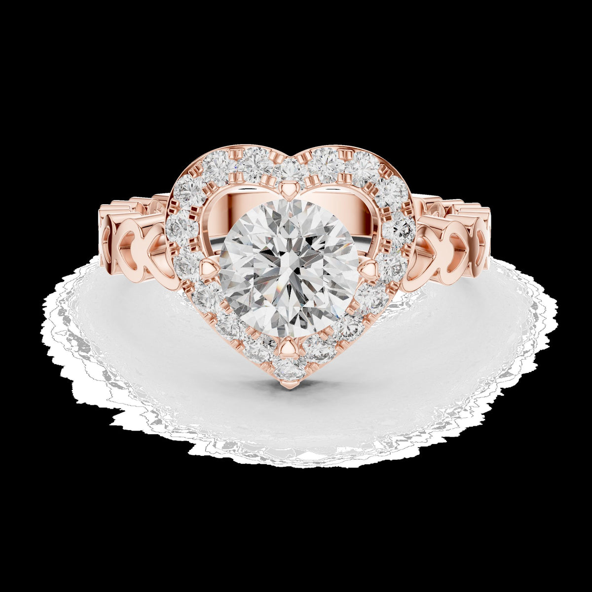 Lab-Grown Diamond Ring LR-0095 in rose metal