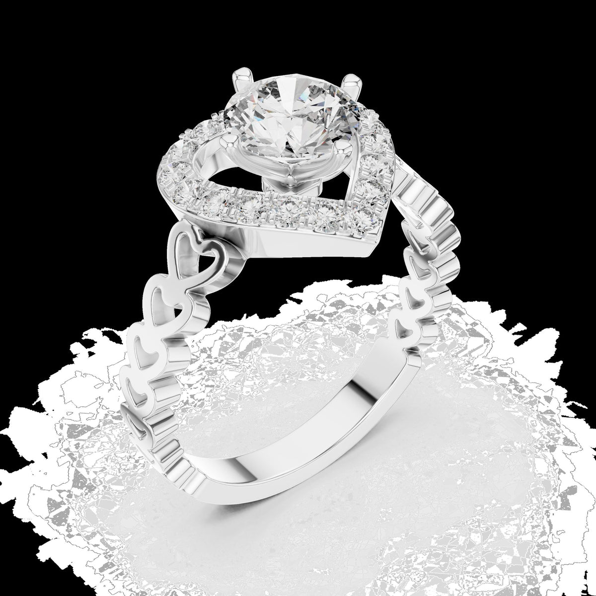 Lab-Grown Diamond Ring LR-0095 in yellow metal