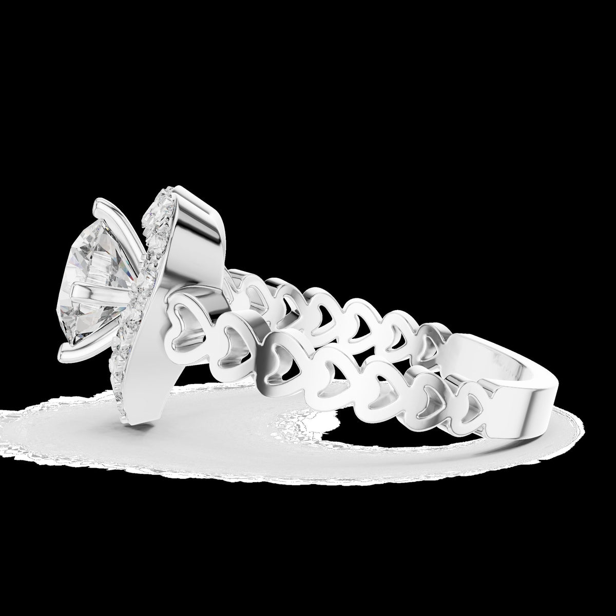 Lab-Grown Diamond Ring LR-0095 in rose metal