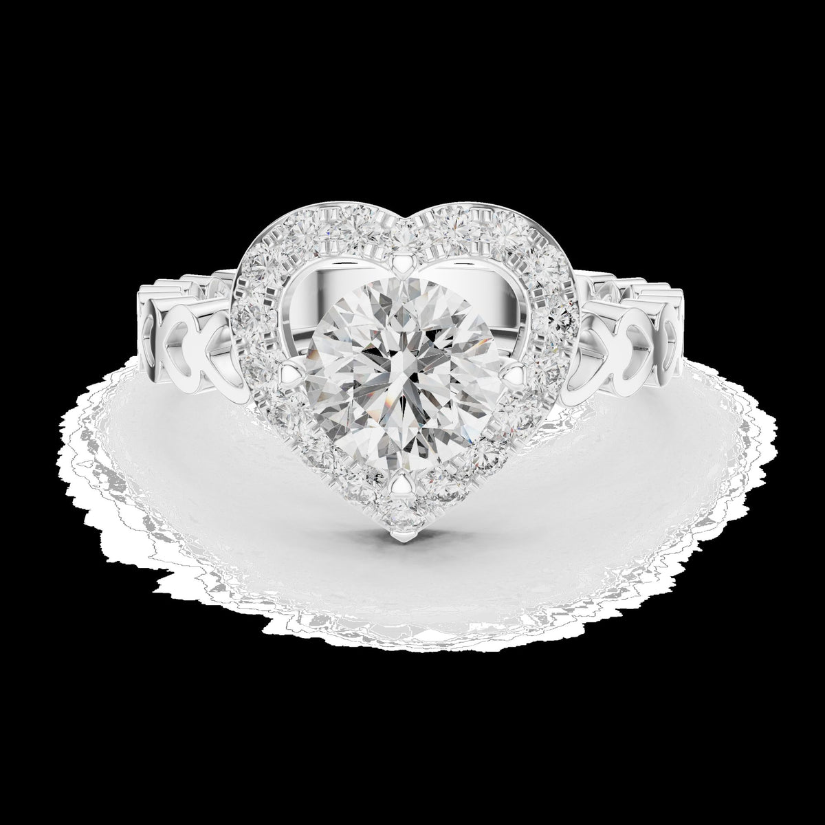 Lab-Grown Diamond Ring LR-0095 in white metal