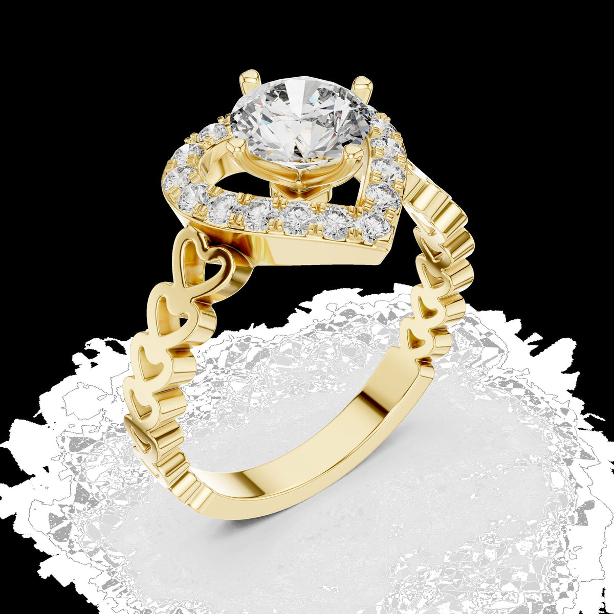 Lab-Grown Diamond Ring LR-0095 in rose metal