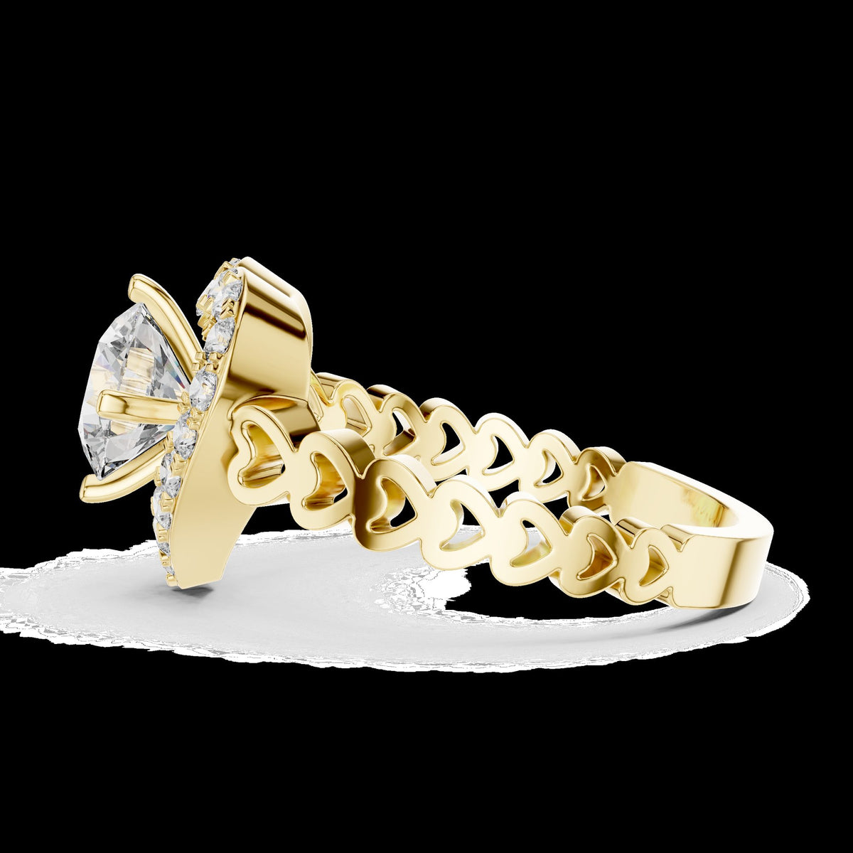 Lab-Grown Diamond Ring LR-0095 in white metal