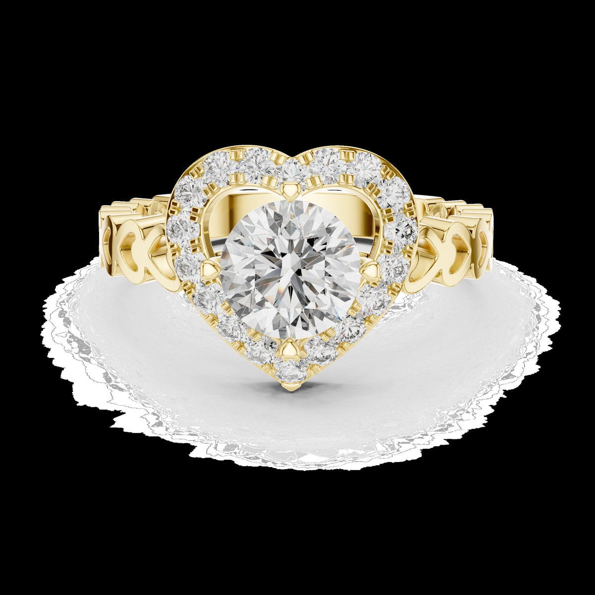 Lab-Grown Diamond Ring LR-0095 in yellow metal