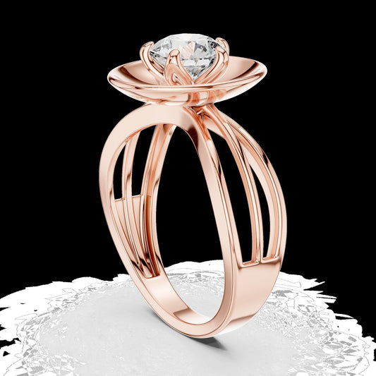 Lab-Grown Diamond Ring LR-0096 in rose metal