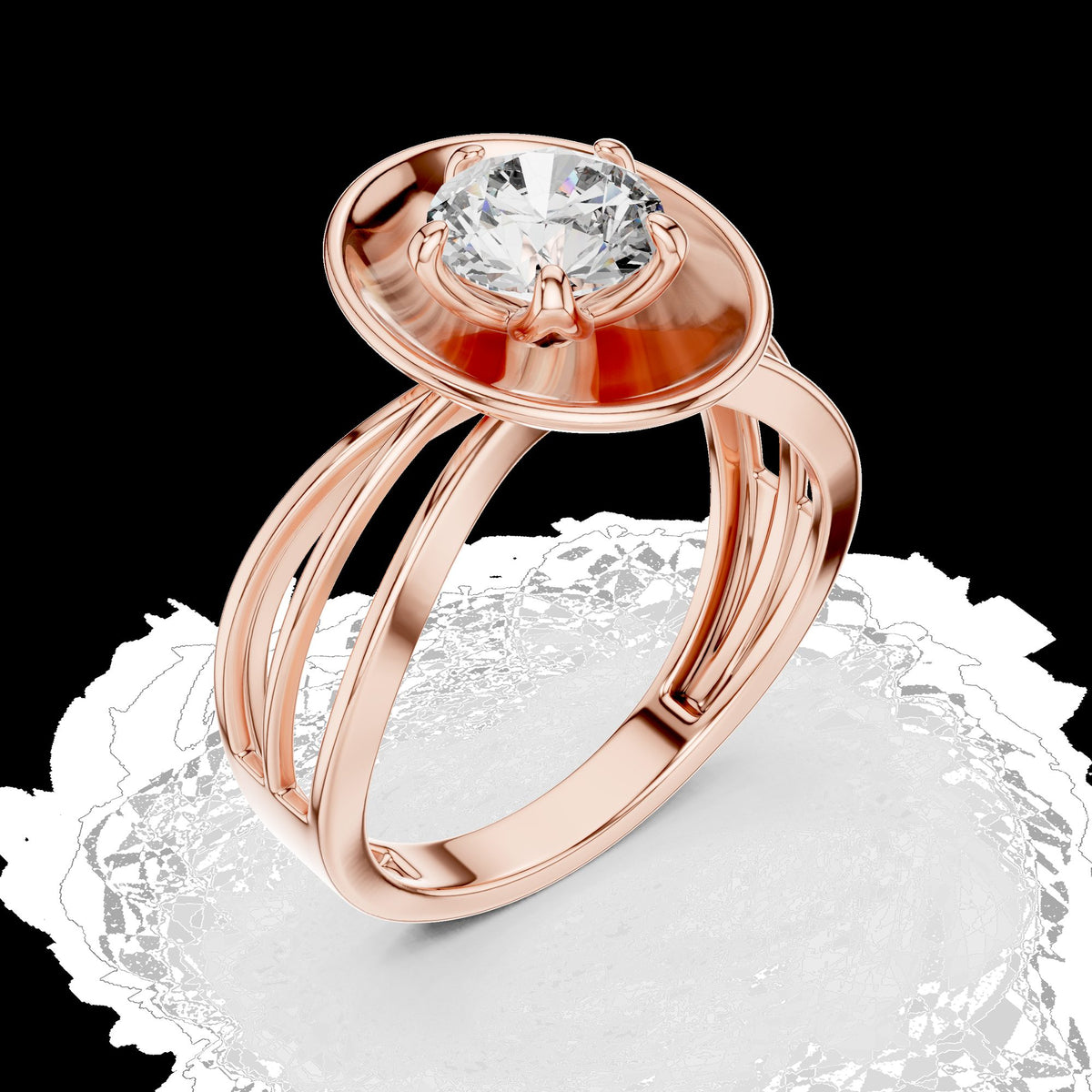 Lab-Grown Diamond Ring LR-0096 in white metal