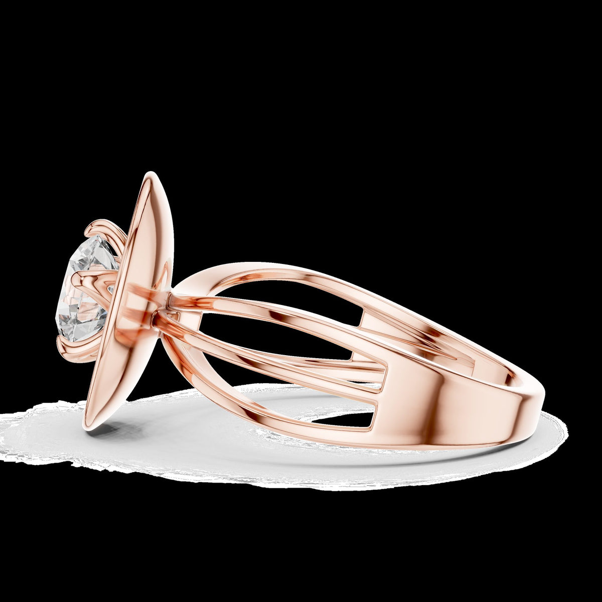 Lab-Grown Diamond Ring LR-0096 in yellow metal