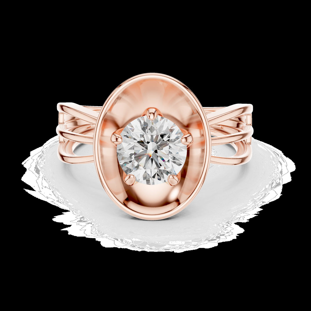 Lab-Grown Diamond Ring LR-0096 in rose metal
