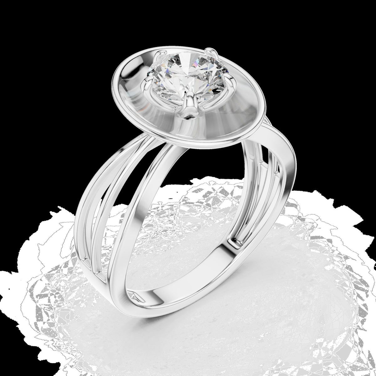 Lab-Grown Diamond Ring LR-0096 in yellow metal