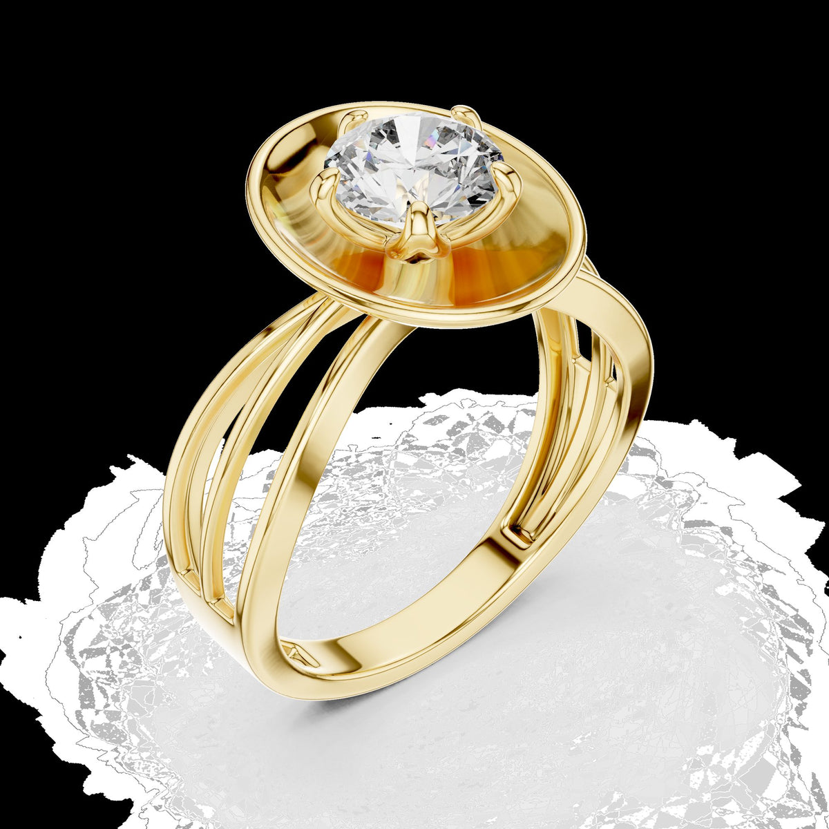 Lab-Grown Diamond Ring LR-0096 in rose metal