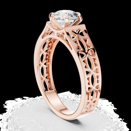 Lab-Grown Diamond Ring LR-0097 in rose metal