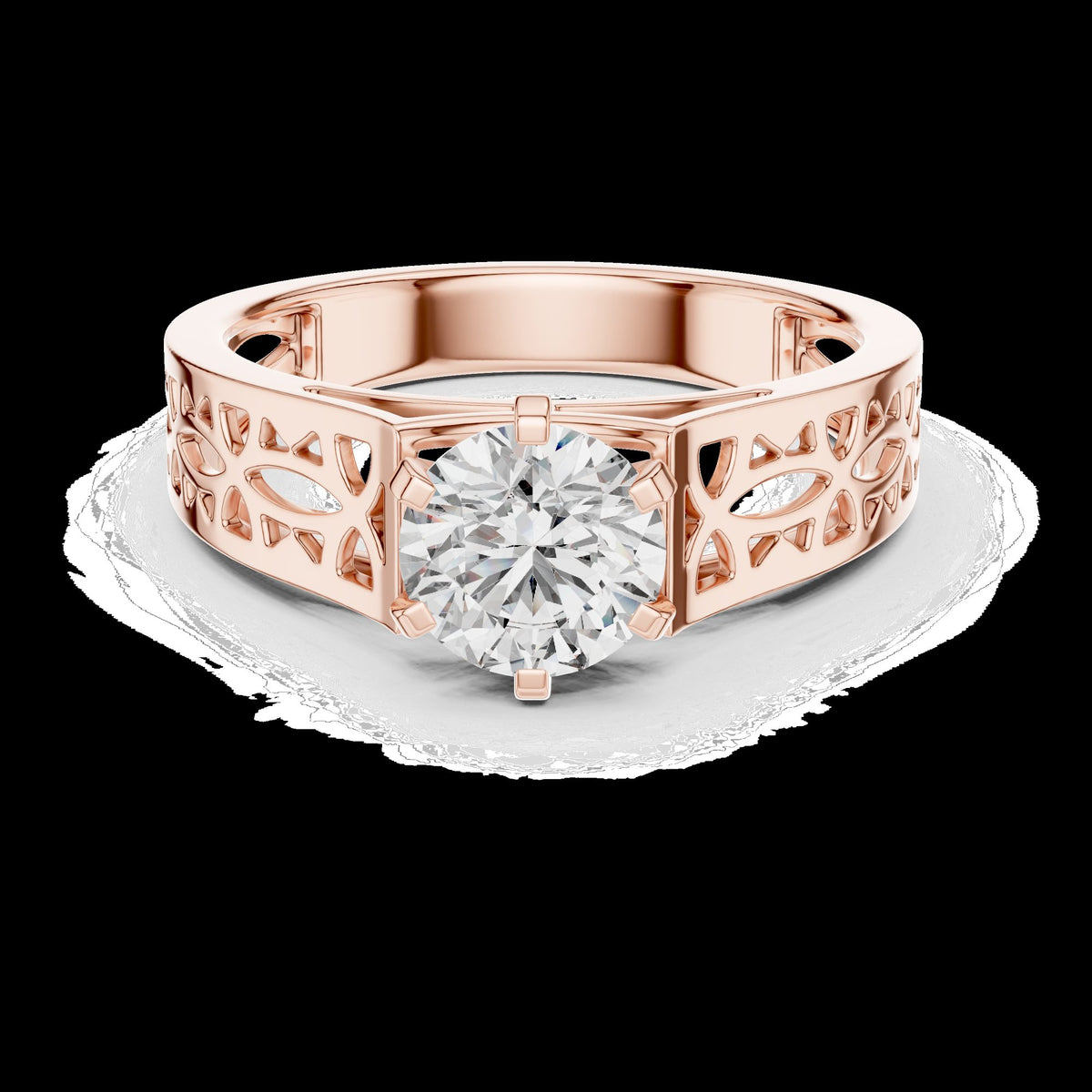 Lab-Grown Diamond Ring LR-0097 in rose metal