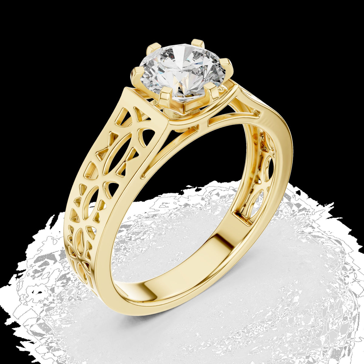 Lab-Grown Diamond Ring LR-0097 in rose metal