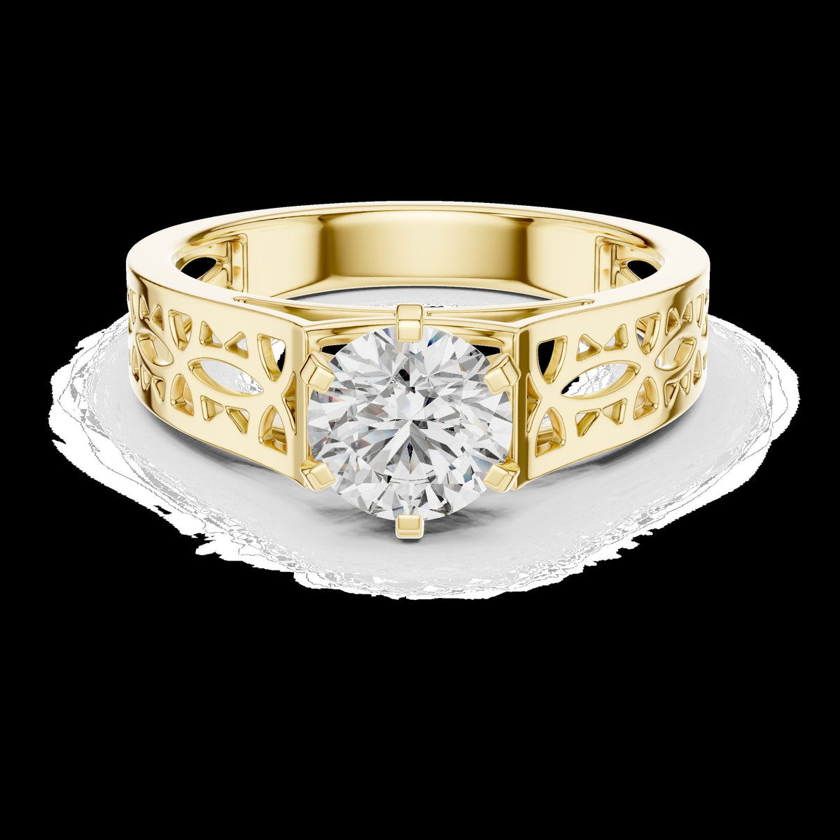 Lab-Grown Diamond Ring LR-0097 in yellow metal
