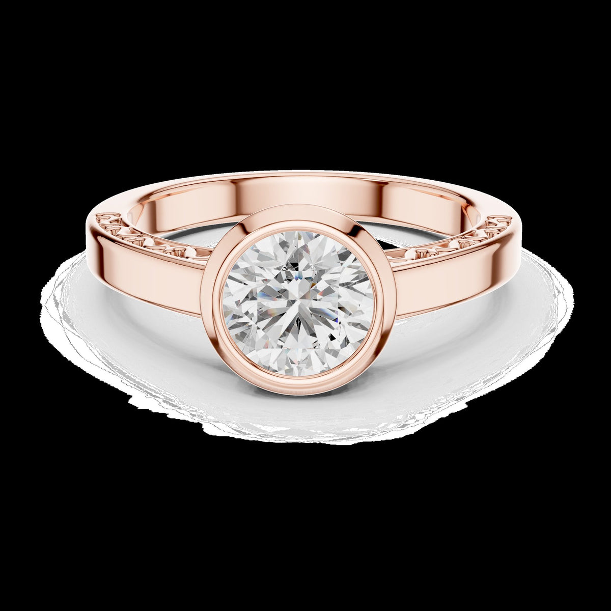 Lab-Grown Diamond Ring LR-0111 in rose metal