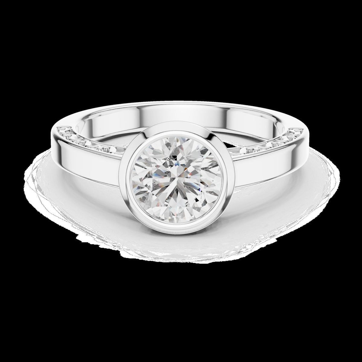 Lab-Grown Diamond Ring LR-0111 in white metal
