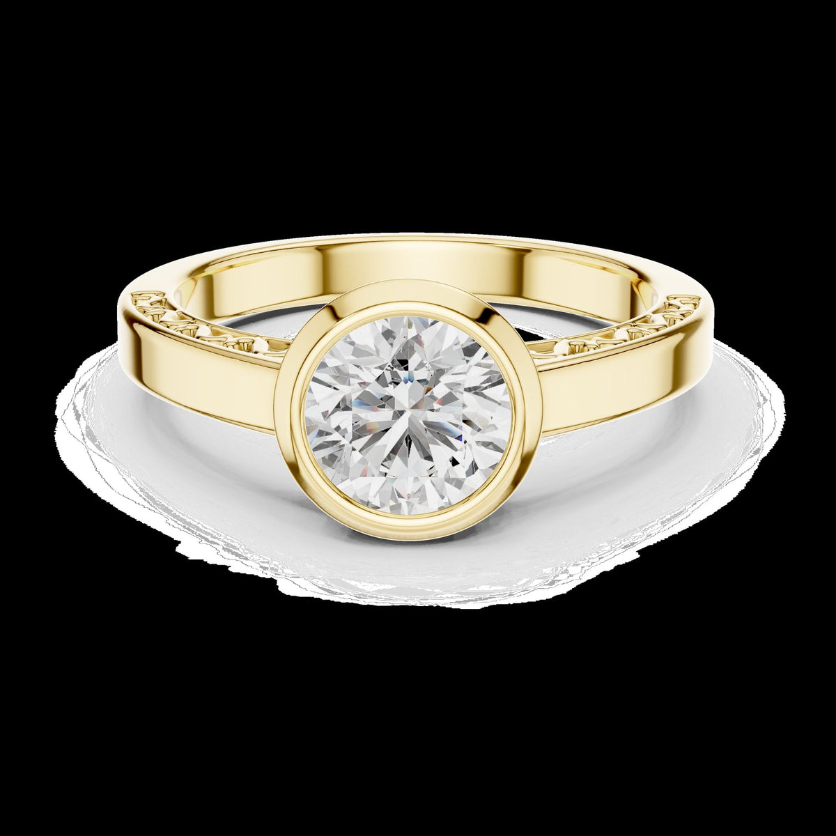 Lab-Grown Diamond Ring LR-0111 in yellow metal
