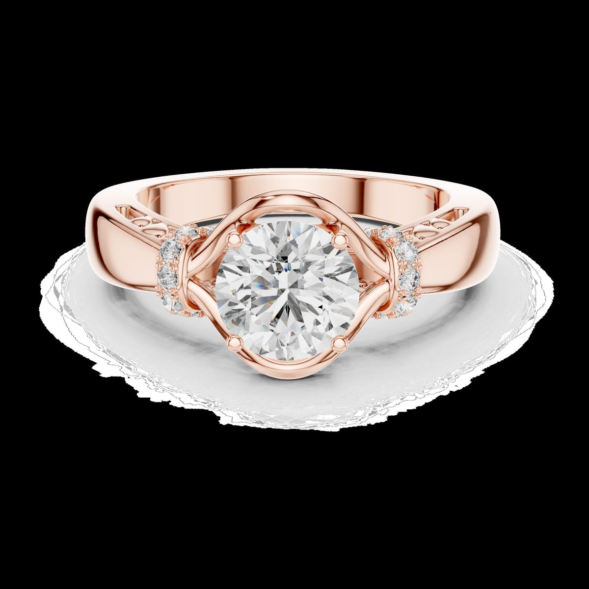 Lab-Grown Diamond Ring LR-0112 in rose metal