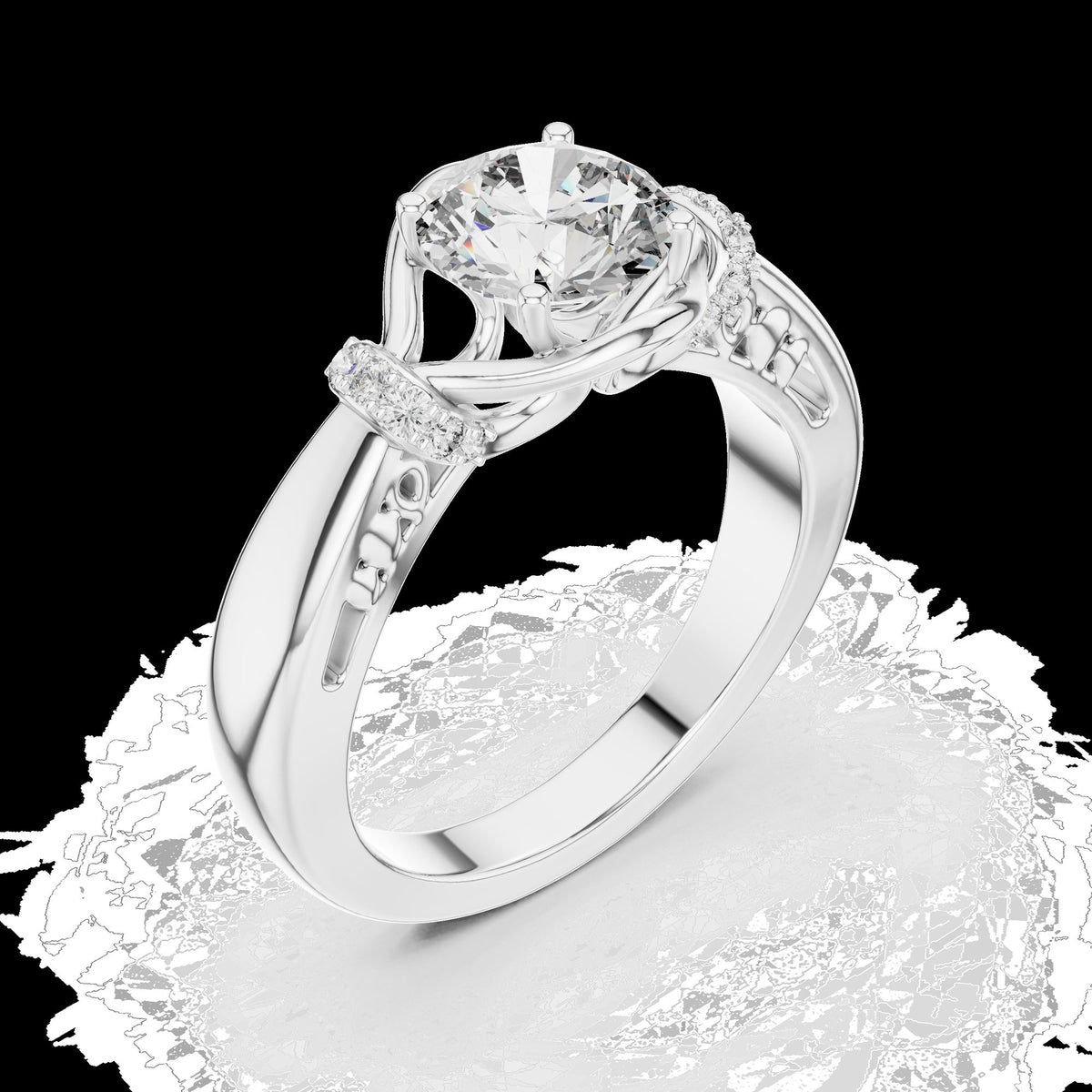 Lab-Grown Diamond Ring LR-0112 in yellow metal