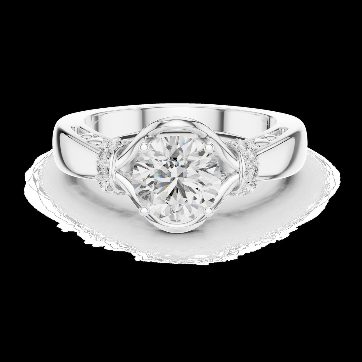 Lab-Grown Diamond Ring LR-0112 in white metal