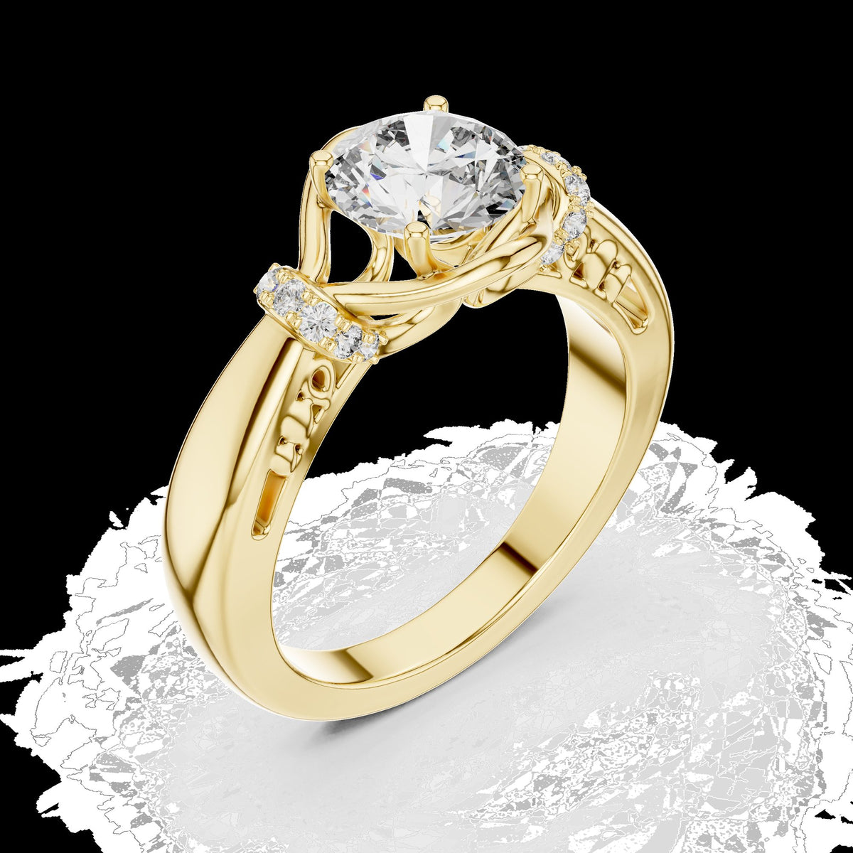 Lab-Grown Diamond Ring LR-0112 in rose metal