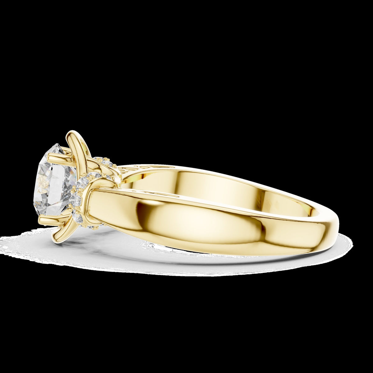 Lab-Grown Diamond Ring LR-0112 in white metal