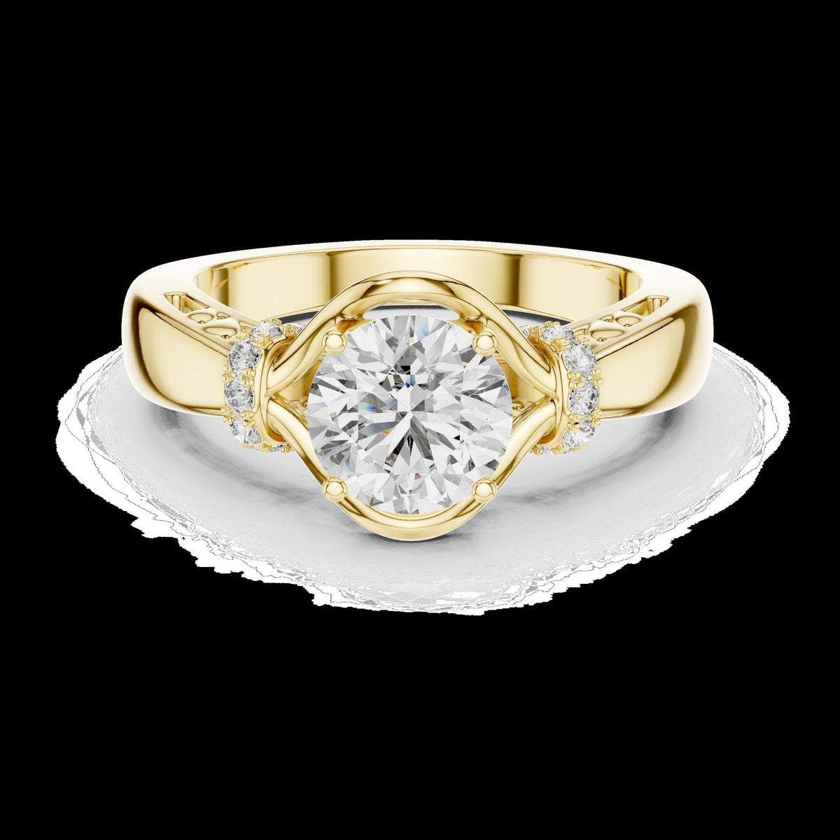 Lab-Grown Diamond Ring LR-0112 in yellow metal