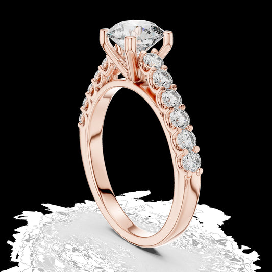 Lab-Grown Diamond Ring LR-0113 in rose metal