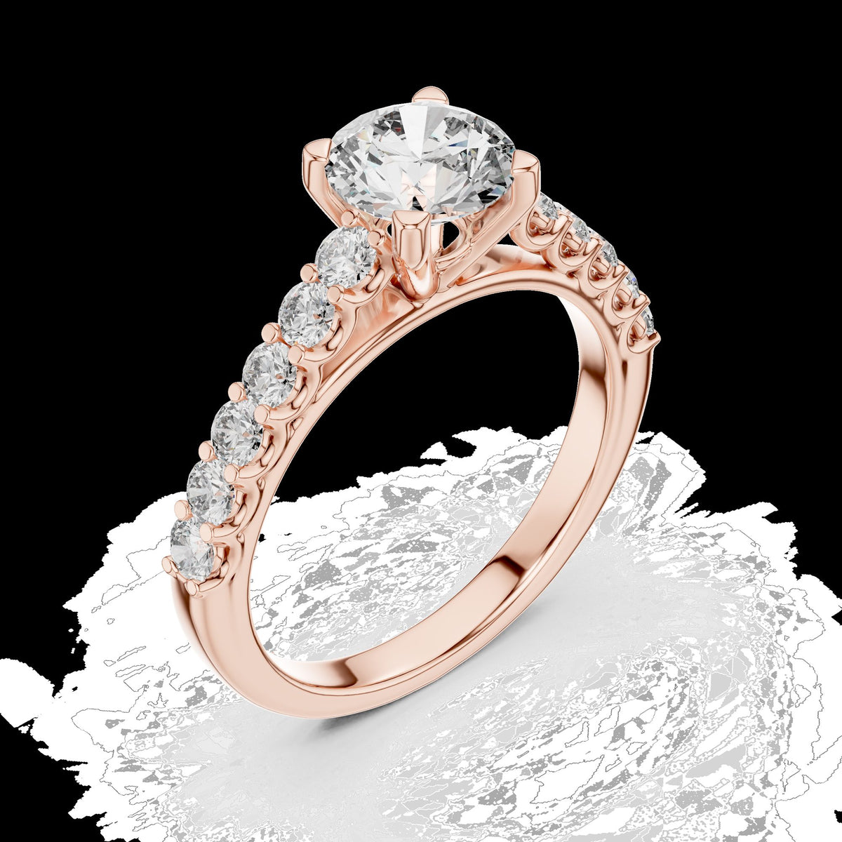 Lab-Grown Diamond Ring LR-0113 in white metal