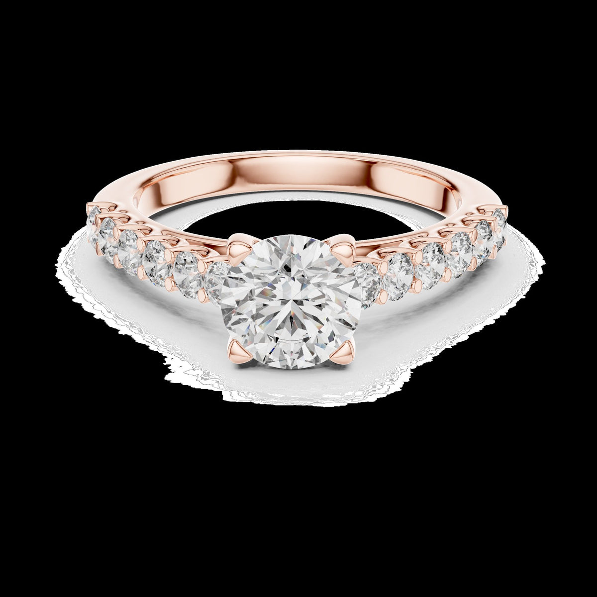 Lab-Grown Diamond Ring LR-0113 in rose metal