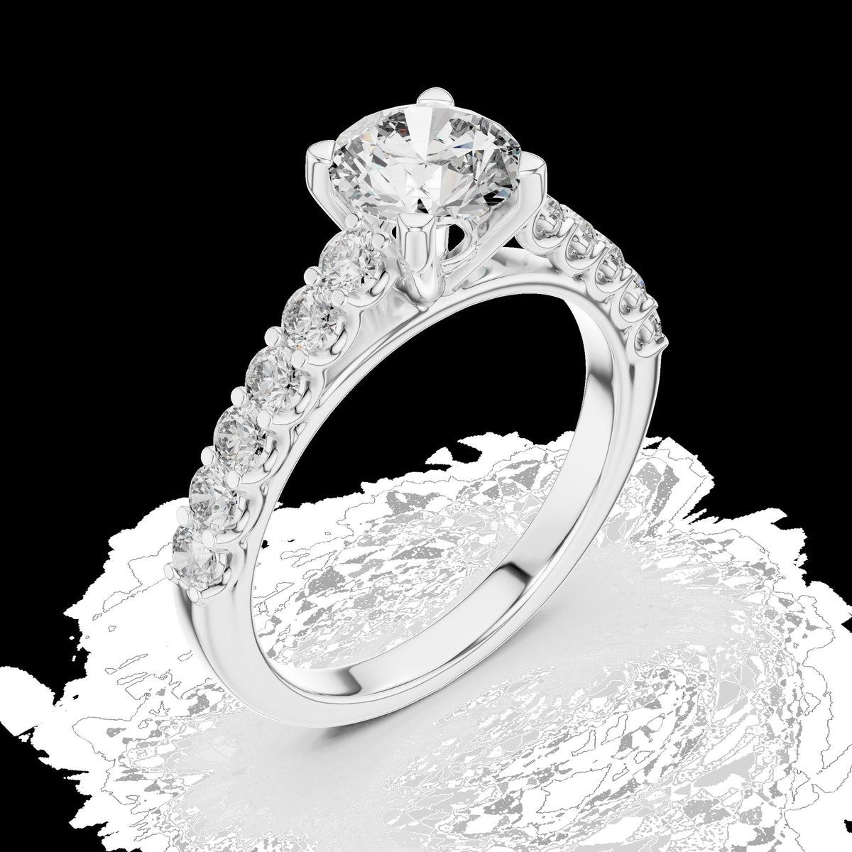 Lab-Grown Diamond Ring LR-0113 in yellow metal
