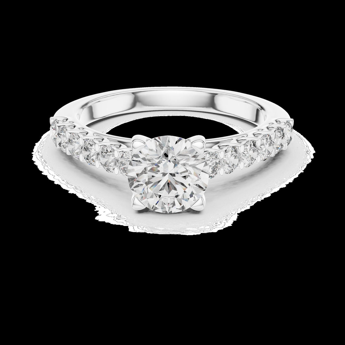 Lab-Grown Diamond Ring LR-0113 in white metal