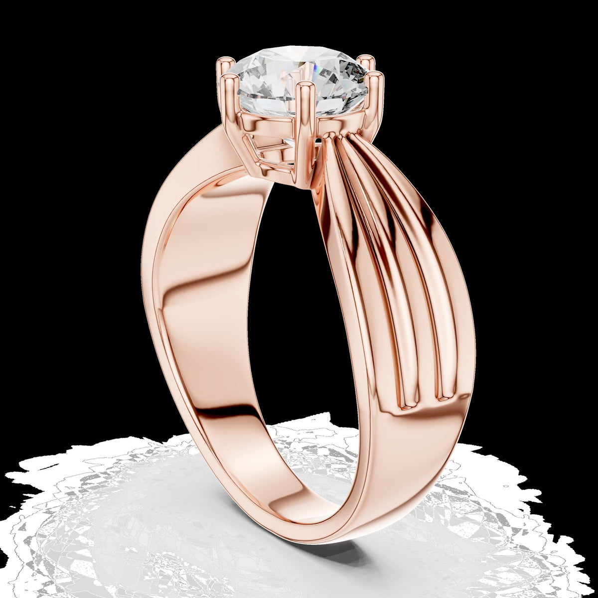 Lab-Grown Diamond Ring LR-0154 in rose metal