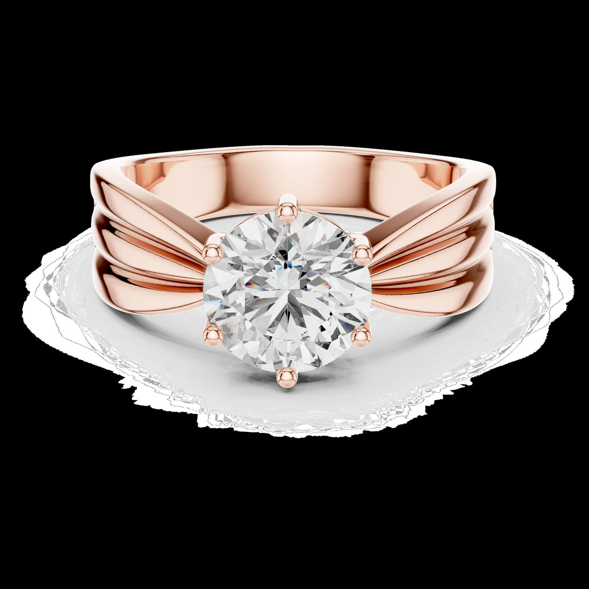 Lab-Grown Diamond Ring LR-0154 in rose metal
