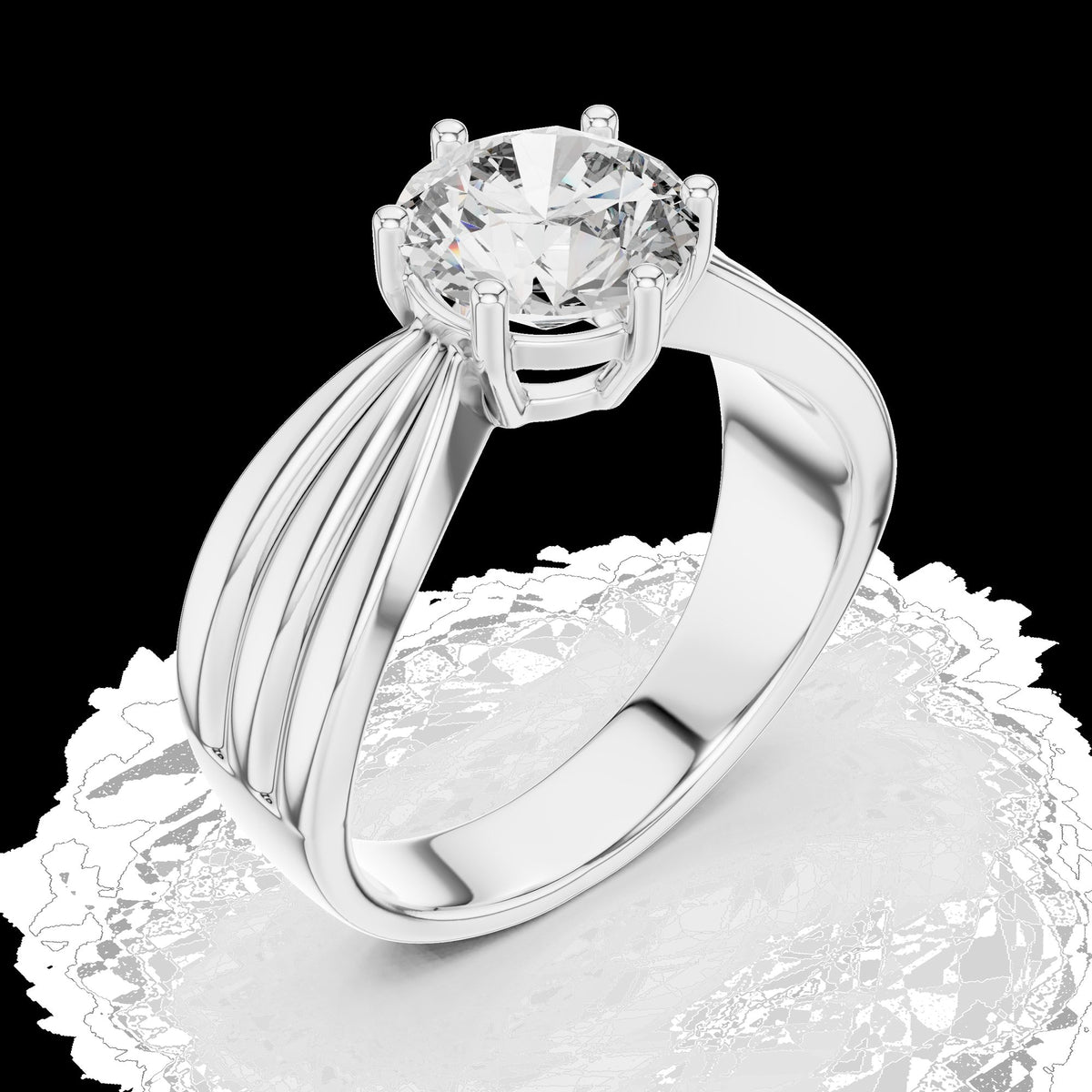 Lab-Grown Diamond Ring LR-0154 in yellow metal