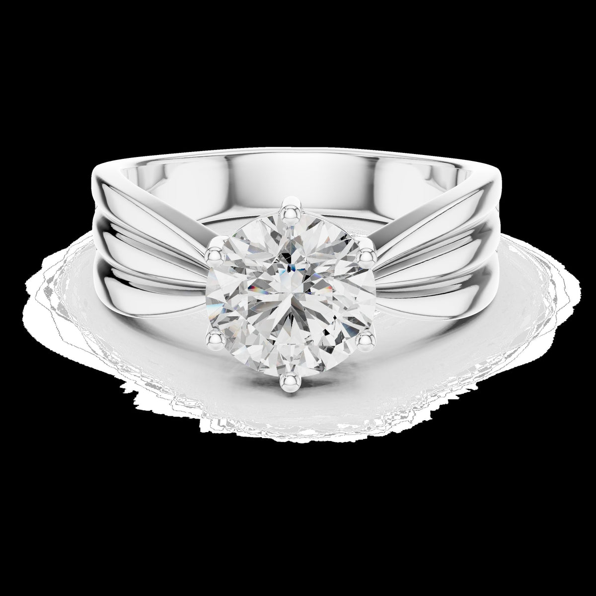 Lab-Grown Diamond Ring LR-0154 in white metal