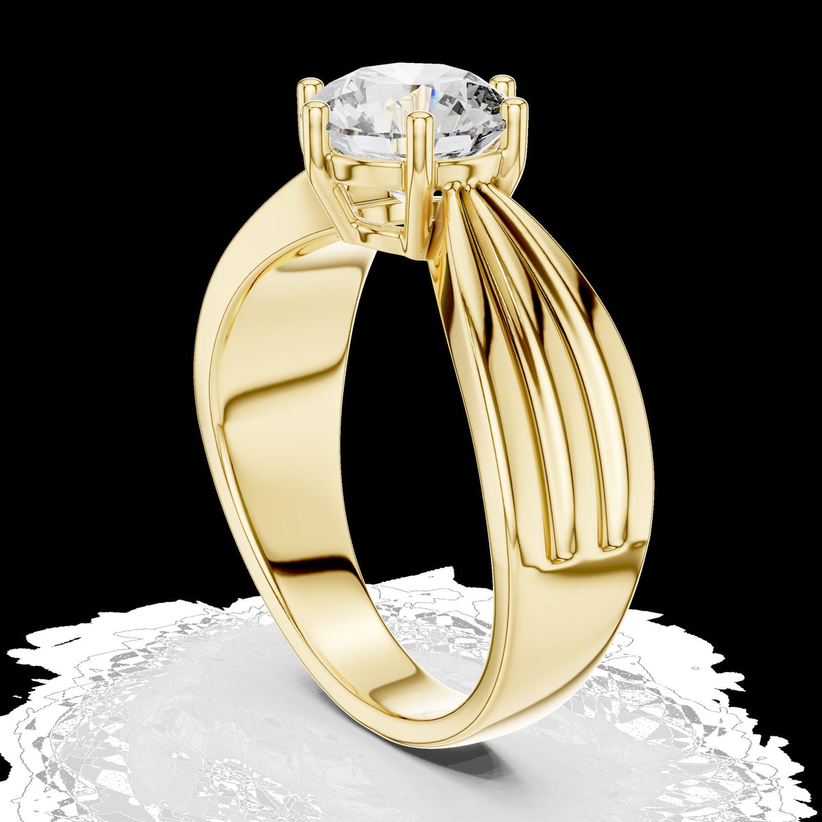 Lab-Grown Diamond Ring LR-0154 in yellow metal