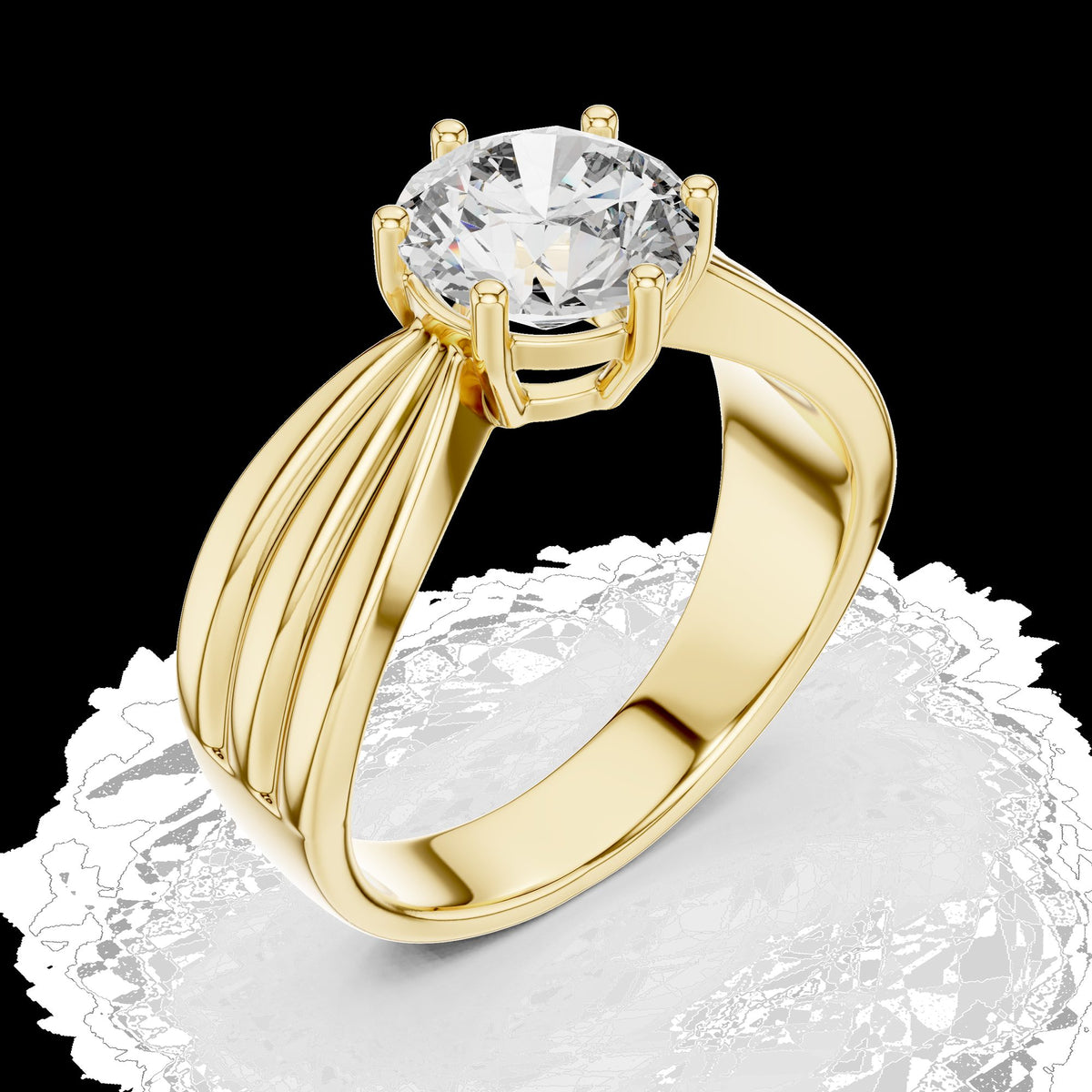 Lab-Grown Diamond Ring LR-0154 in rose metal