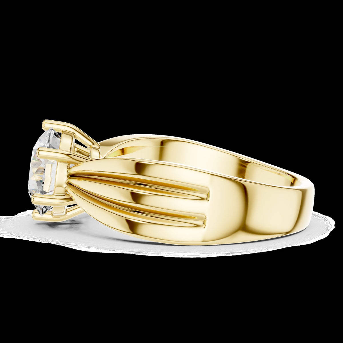 Lab-Grown Diamond Ring LR-0154 in white metal
