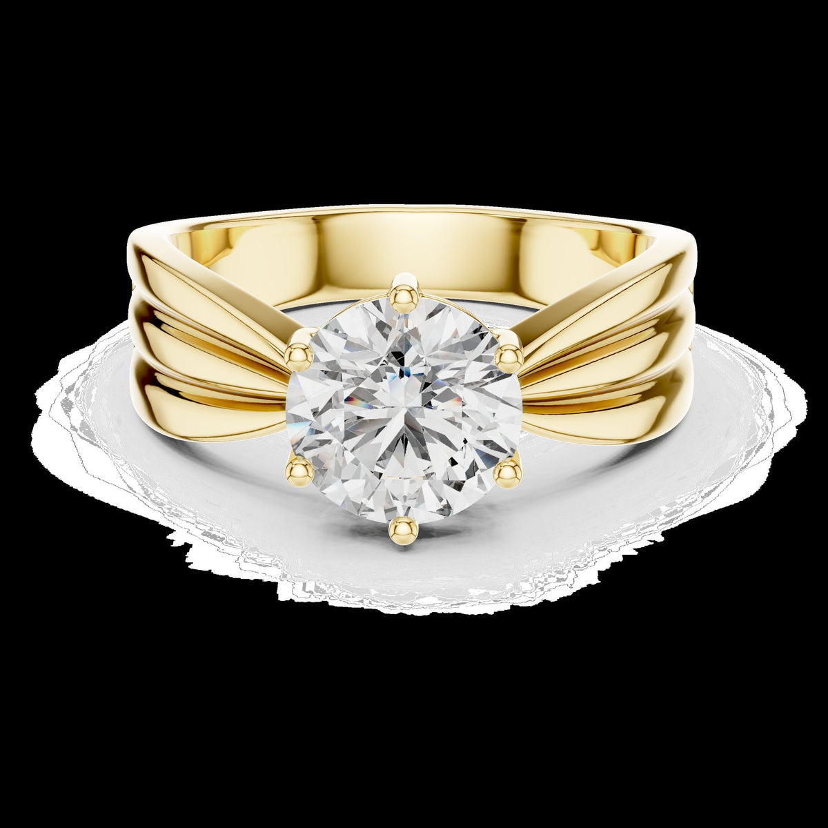 Lab-Grown Diamond Ring LR-0154 in yellow metal