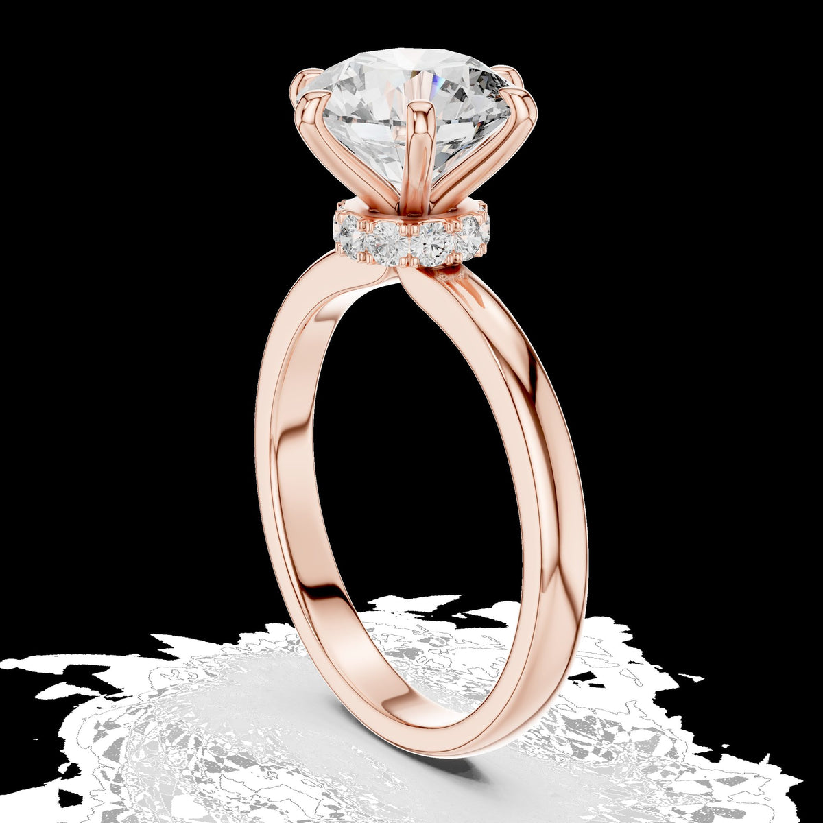 Lab-Grown Diamond Ring LR-0171 in rose metal