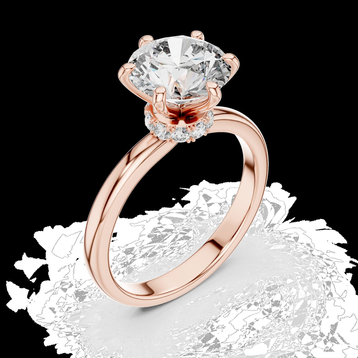 Lab-Grown Diamond Ring LR-0171 in white metal