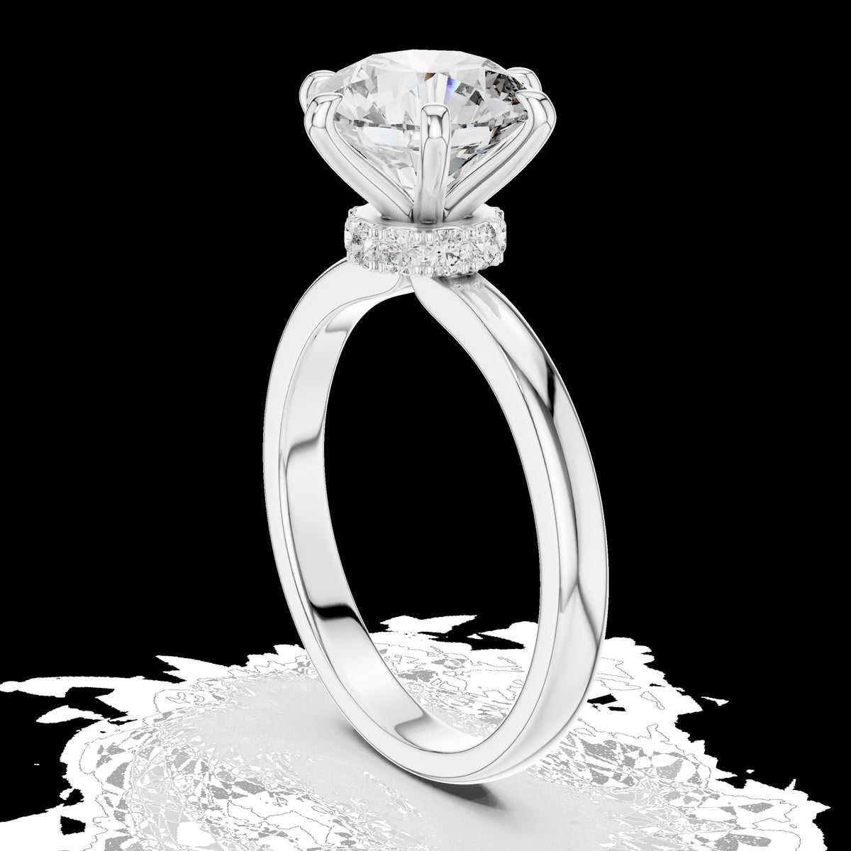 Lab-Grown Diamond Ring LR-0171 in white metal