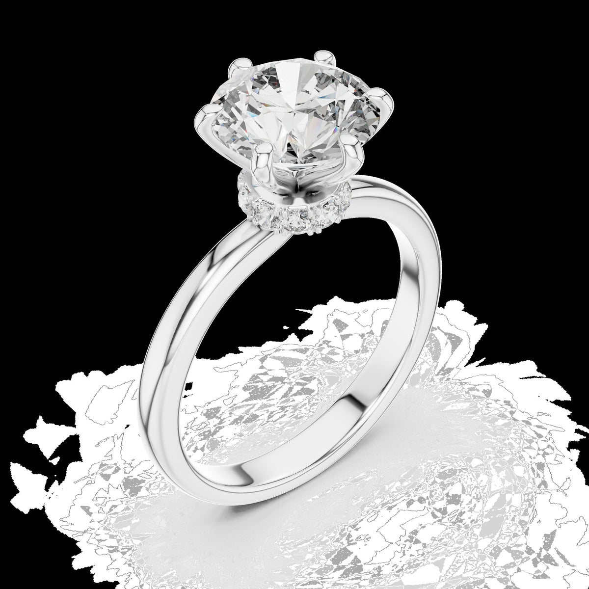 Lab-Grown Diamond Ring LR-0171 in yellow metal