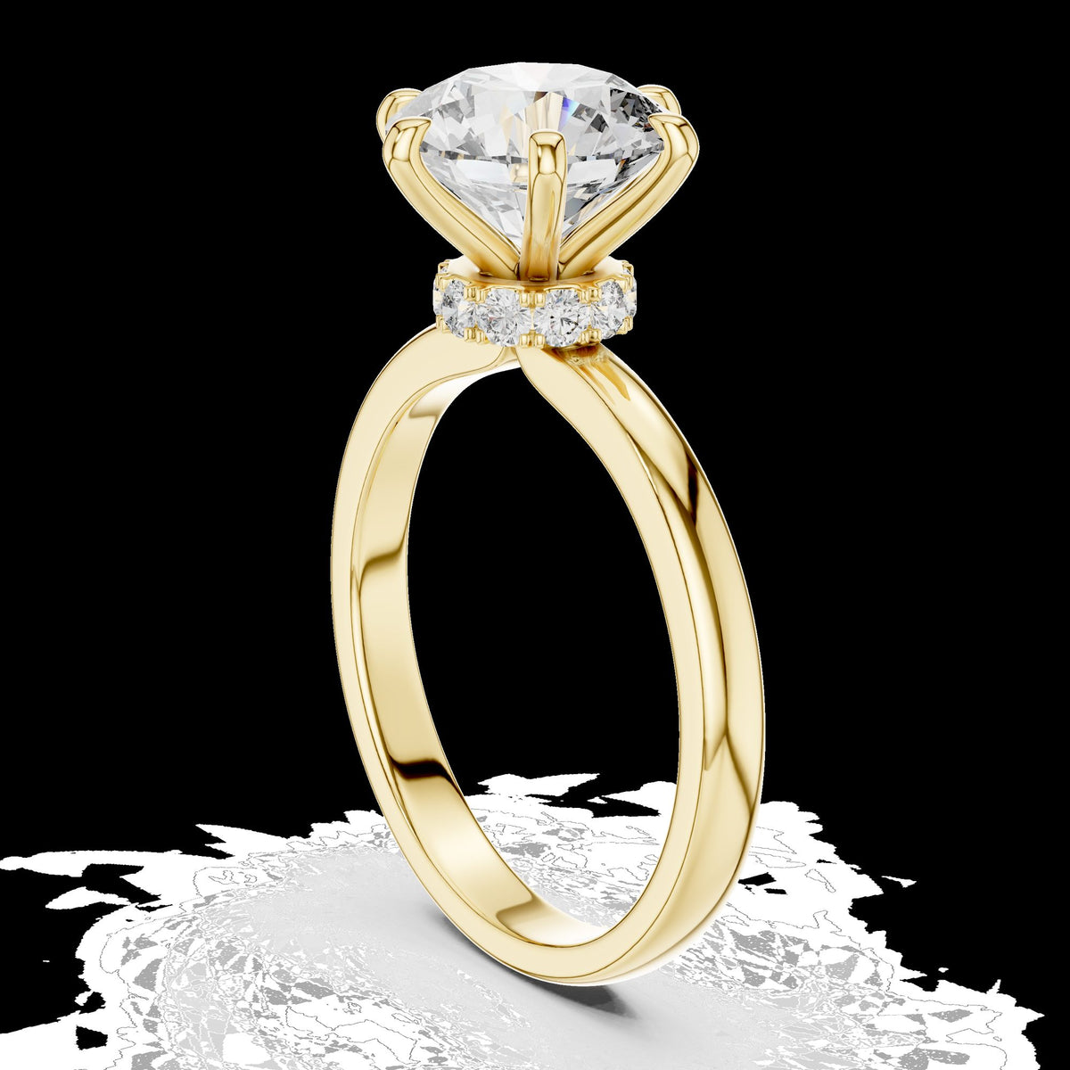 Lab-Grown Diamond Ring LR-0171 in yellow metal