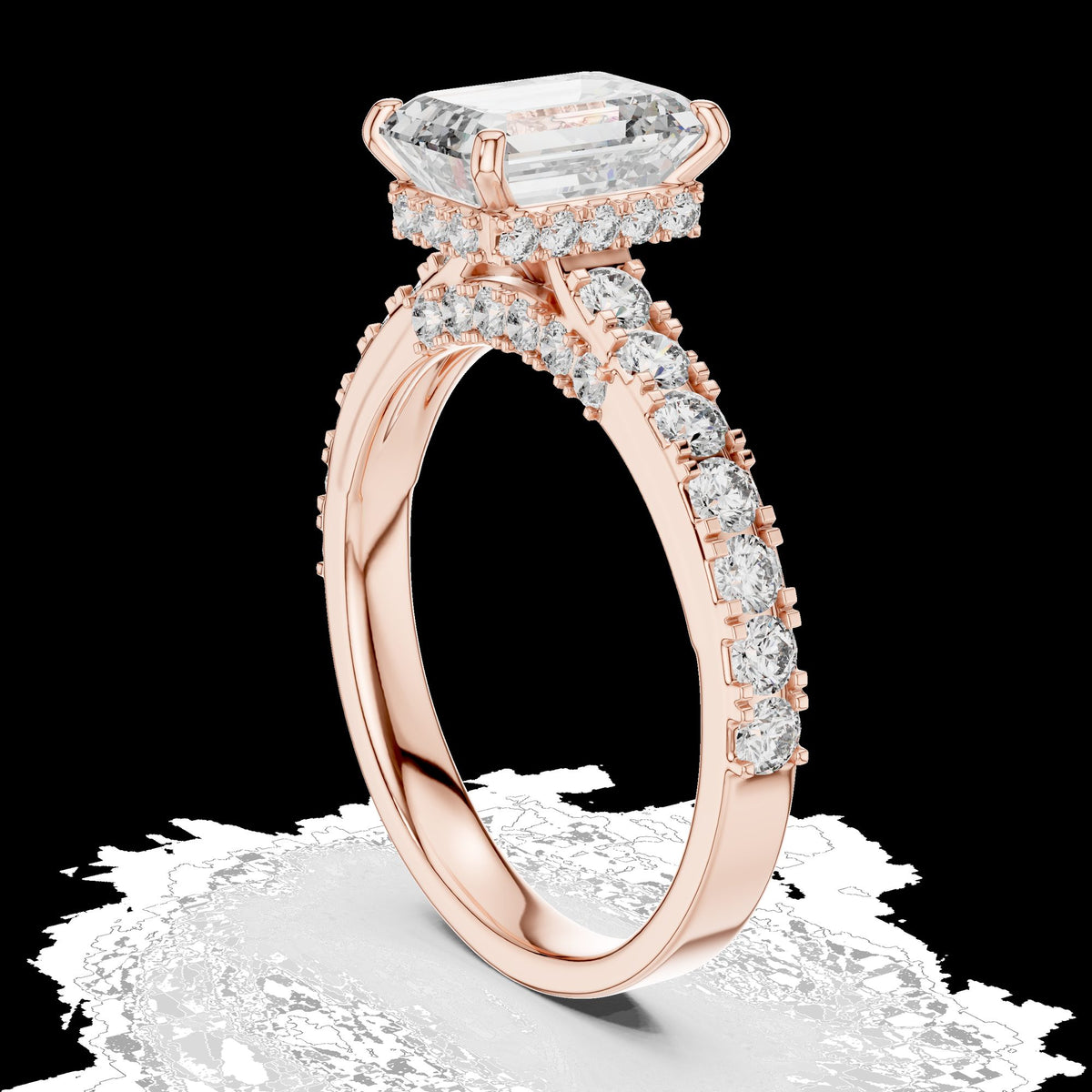 Lab-Grown Diamond Ring LR-0172 in rose metal