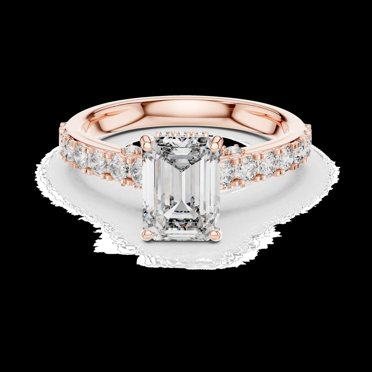 Lab-Grown Diamond Ring LR-0172 in rose metal