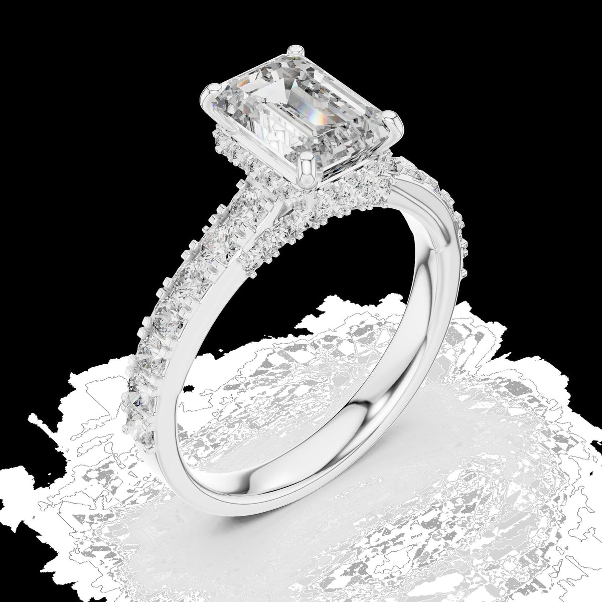 Lab-Grown Diamond Ring LR-0172 in yellow metal