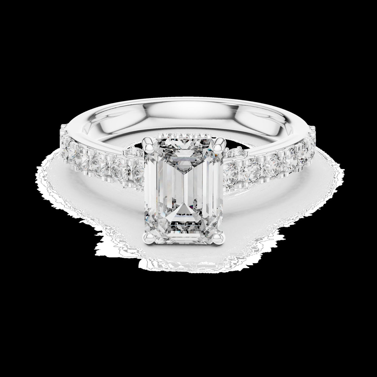 Lab-Grown Diamond Ring LR-0172 in white metal
